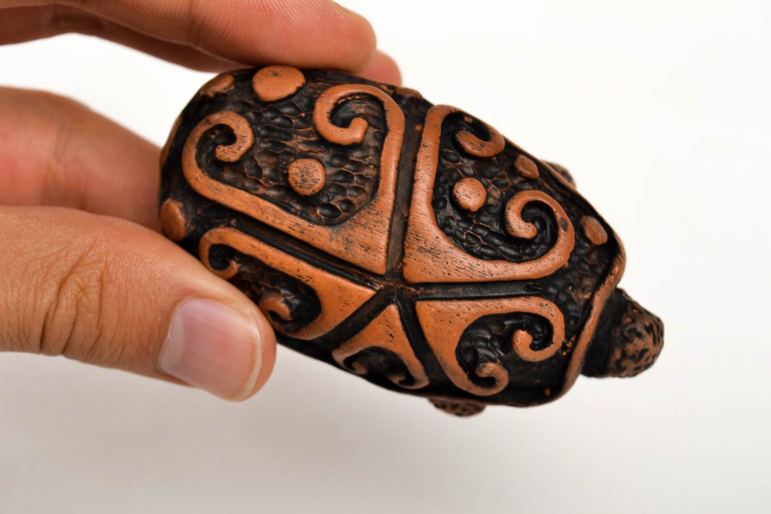 Rauch Pfeife Keramik Handarbeit kleine Pfeife originelles Geschenk Schildkröte foto 3