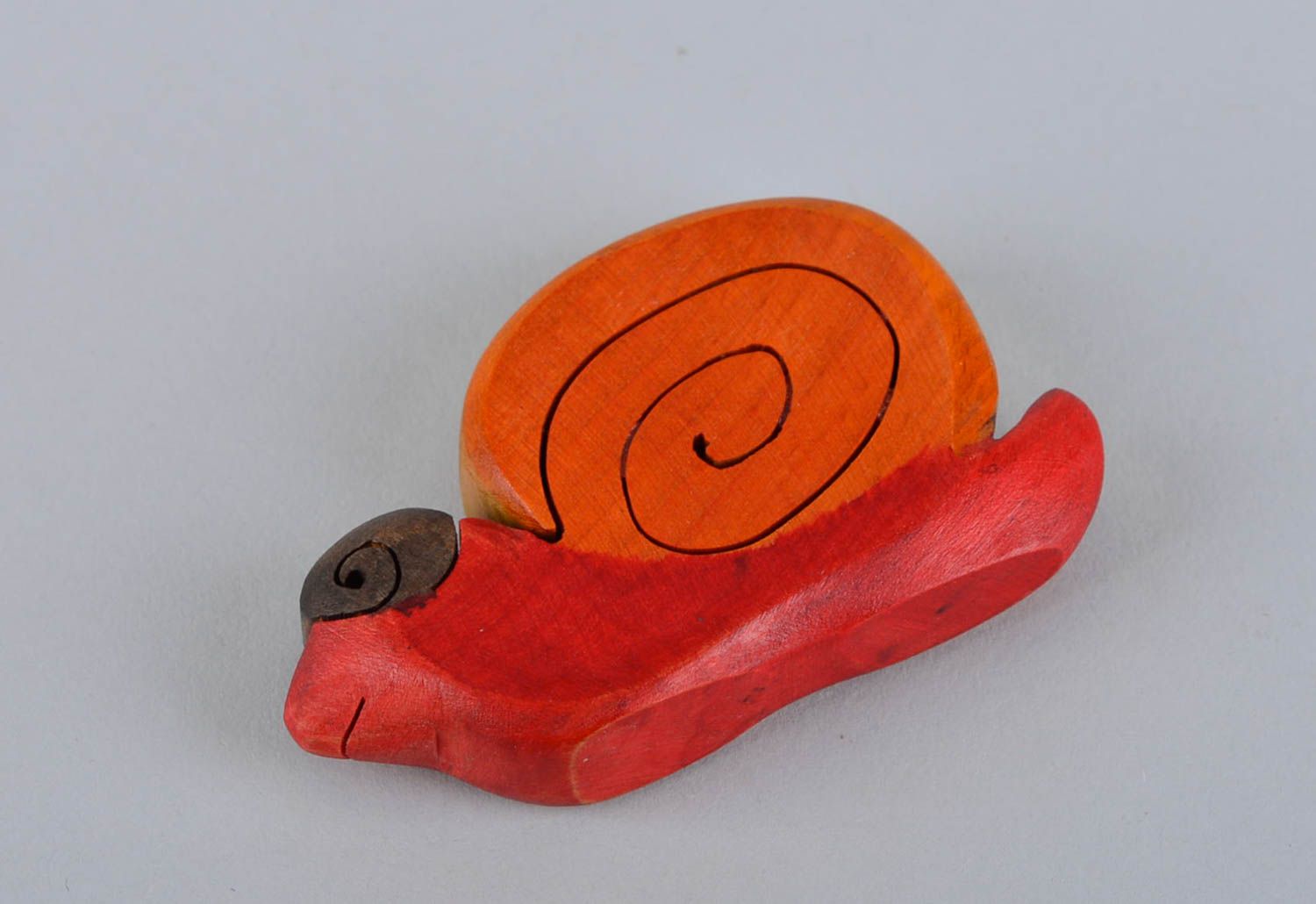 Puzzle 3D en bois fait main Jouet d'éveil écologique escargot Cadeau bébé photo 5