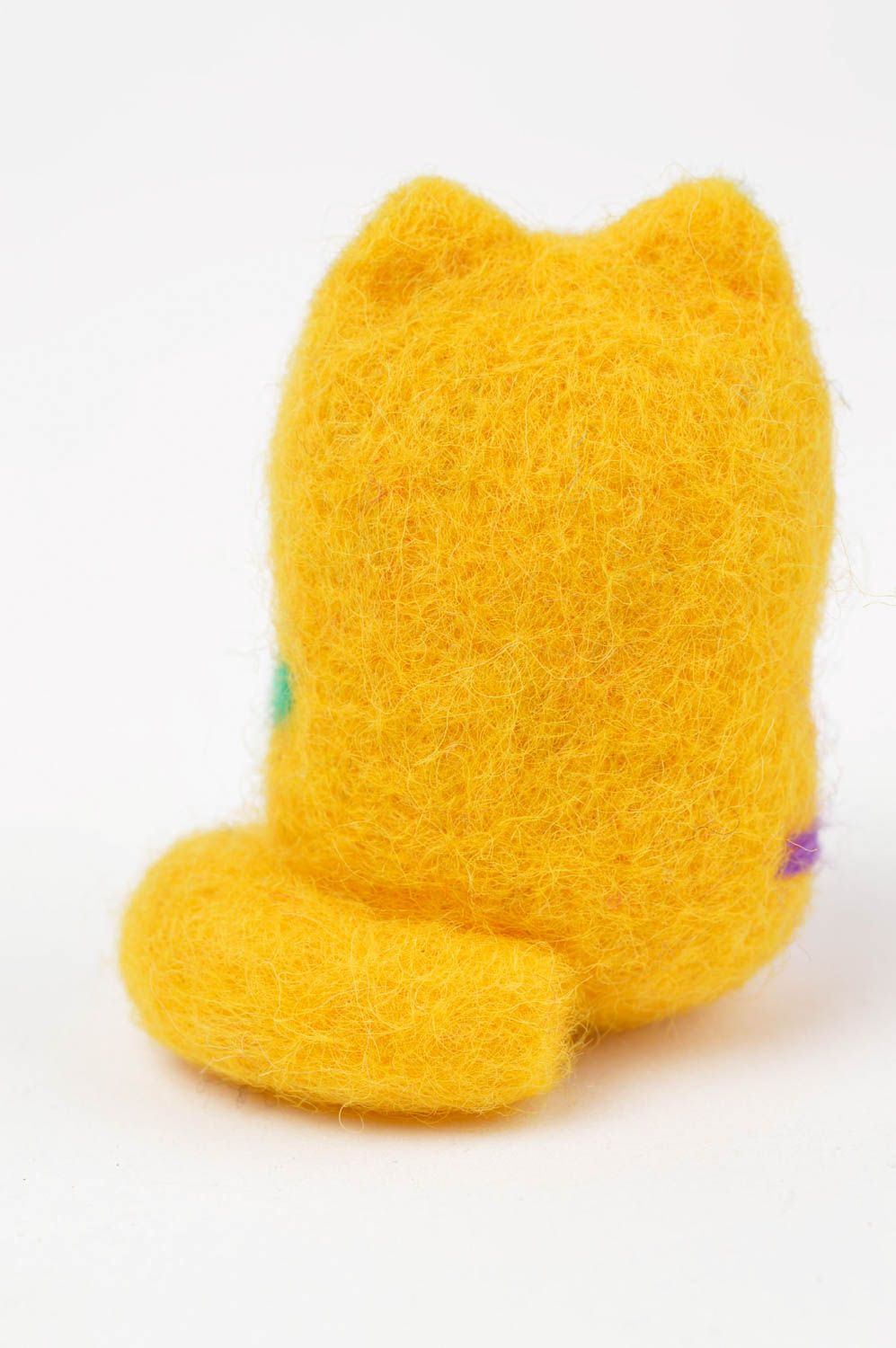 Peluche décorative fait main Jouet en laine Cadeau enfant Chaton jaune photo 4