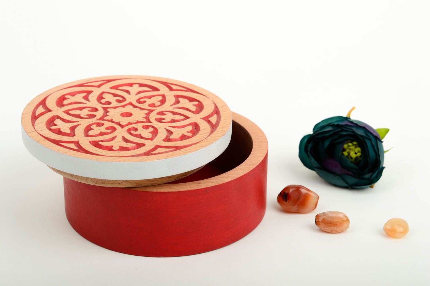 Handmade wooden jewelry box stylish box for small items cute home decor photo 1