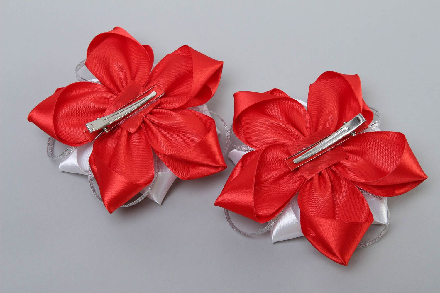 Beautiful handmade hair clips flower barrette 2 pieces trendy hair small gifts photo 4