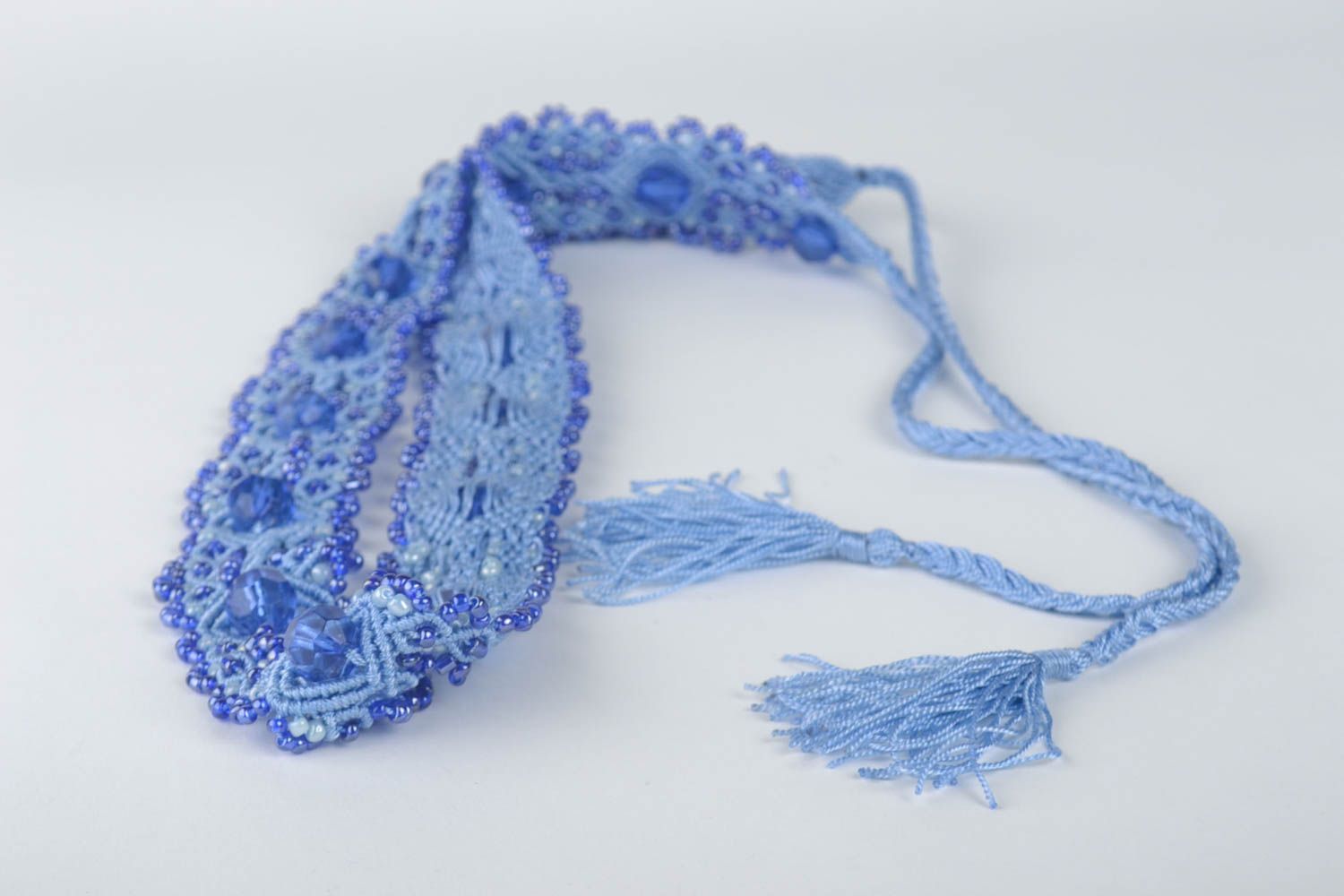 Beautiful handmade woven thread belt unusual textile bracelet design gift ideas photo 3