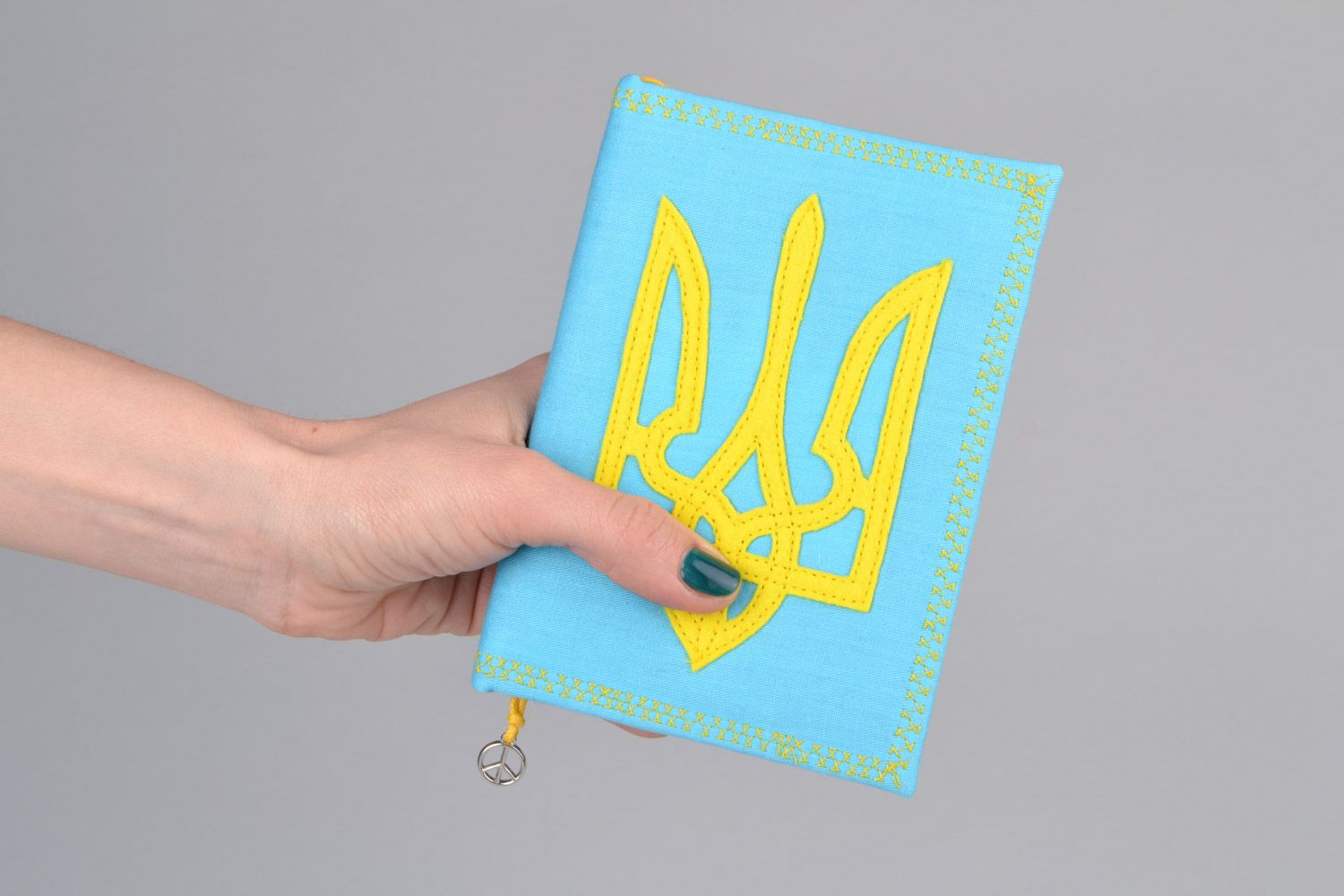 Блокнот с тканевой обложкой с закладкой хэнд мэйд Украина на 100 листков фото 2
