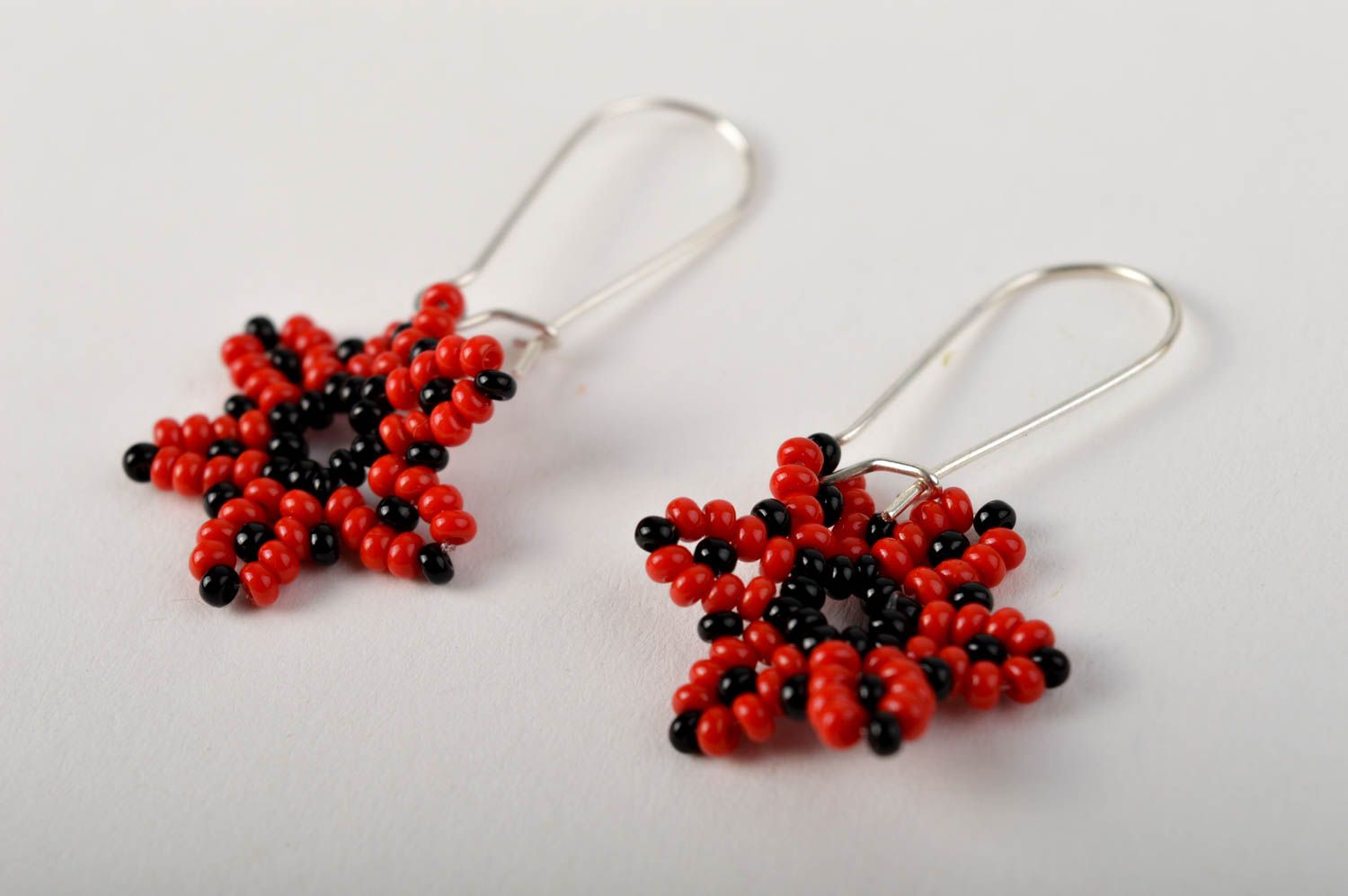 Handmade Ohrringe Juwelier Modeschmuck Geschenk für Frauen Ohrringe Blumen rot foto 2