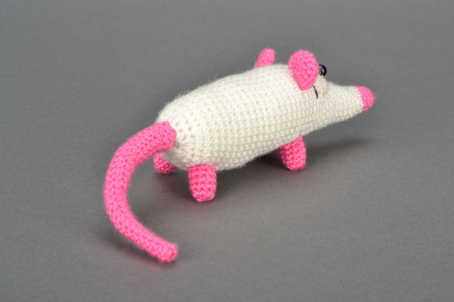 Crochet toy White Rat photo 5