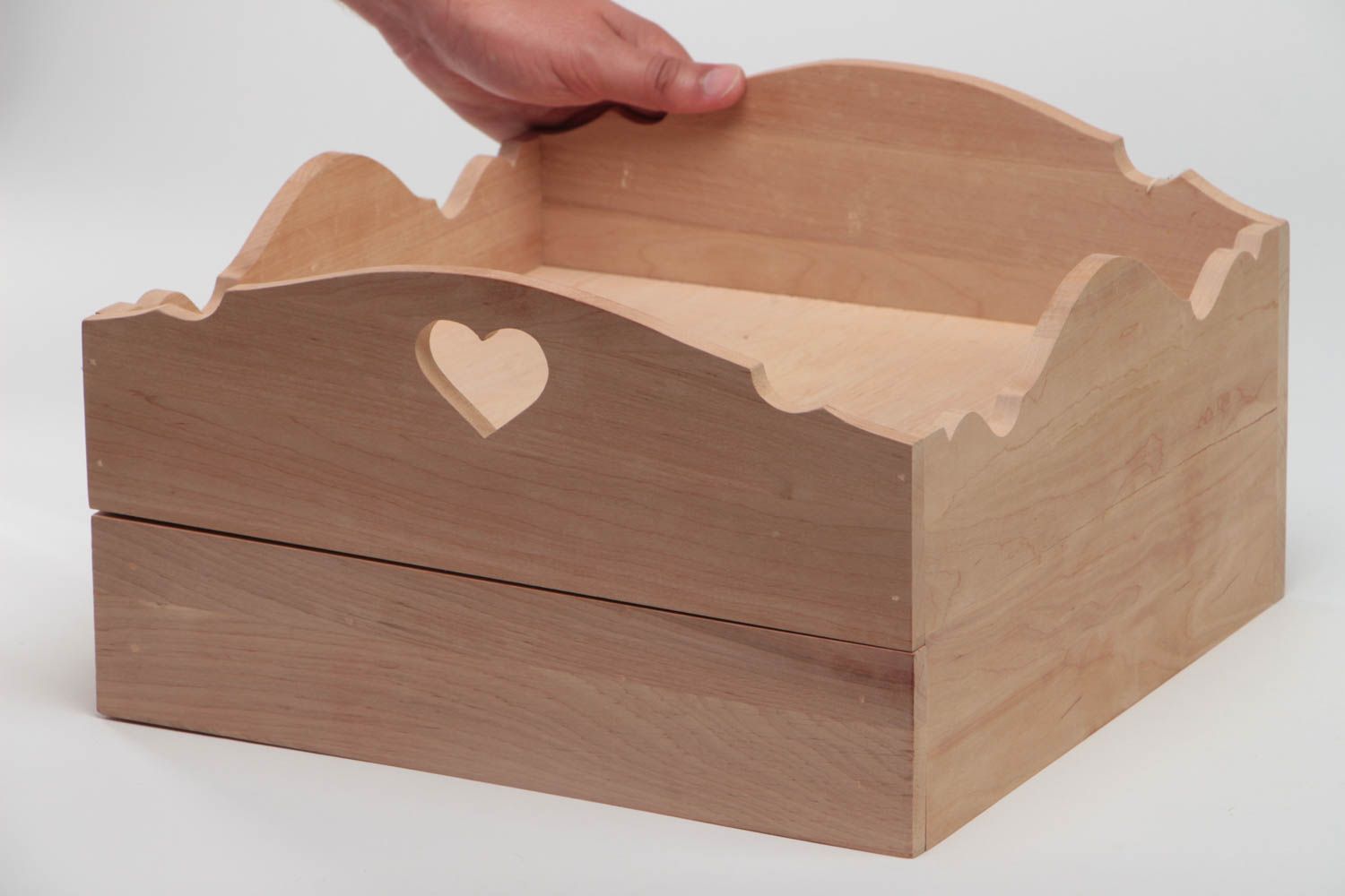 Handmade Holz Tablett Rohling mit Box zum Bemalen aus Erlenholz originell  foto 5
