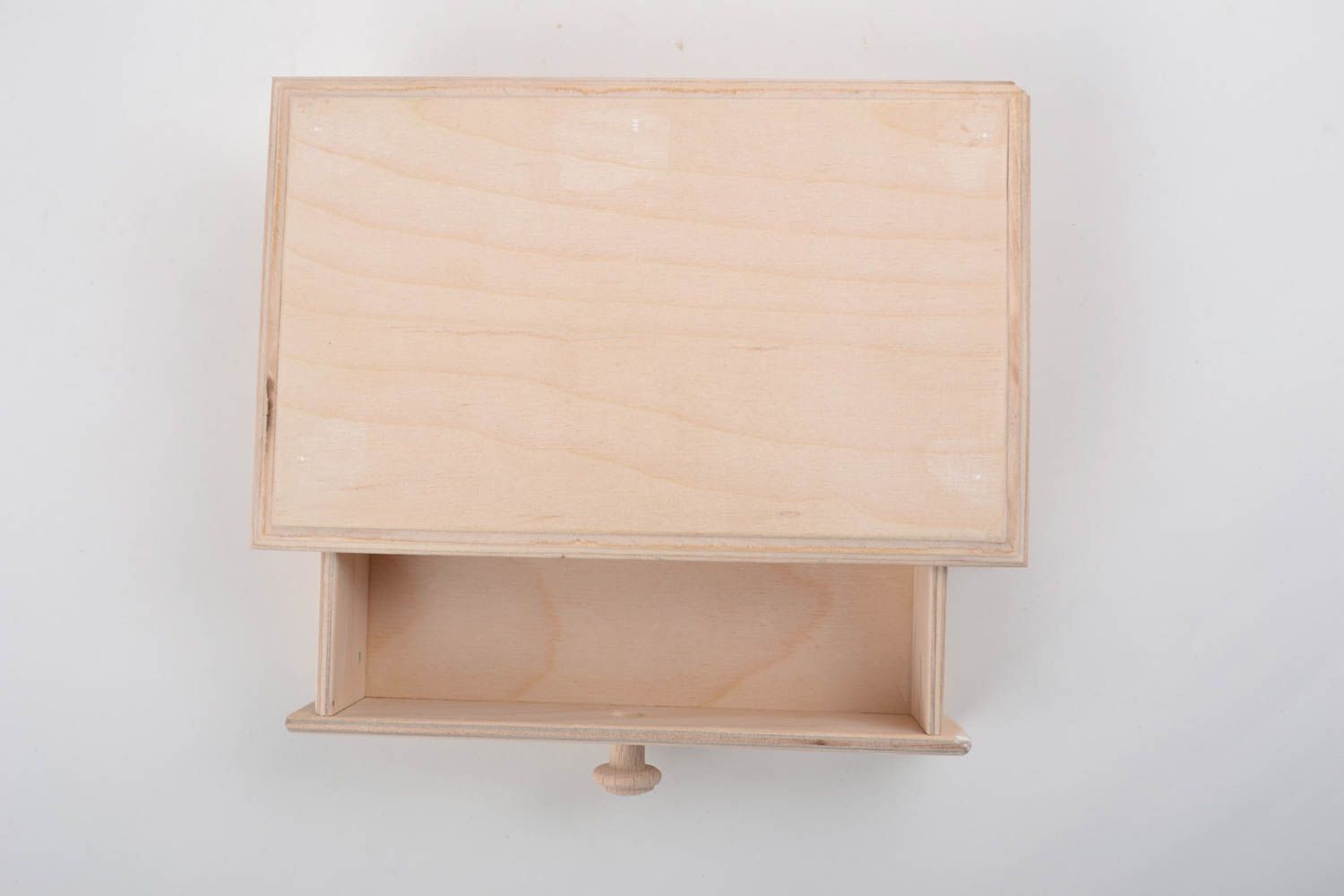 Boîte tiroir en bois brut clair à décorer et peindre faite main petite photo 2