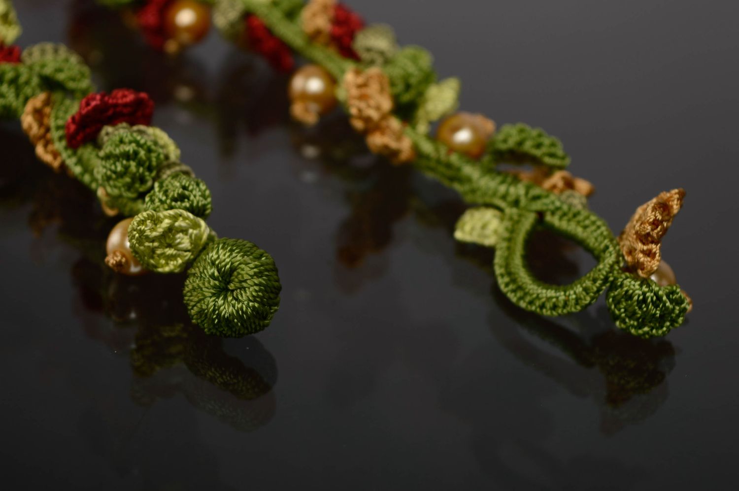 Handmade crochet necklace Flower Garden photo 5