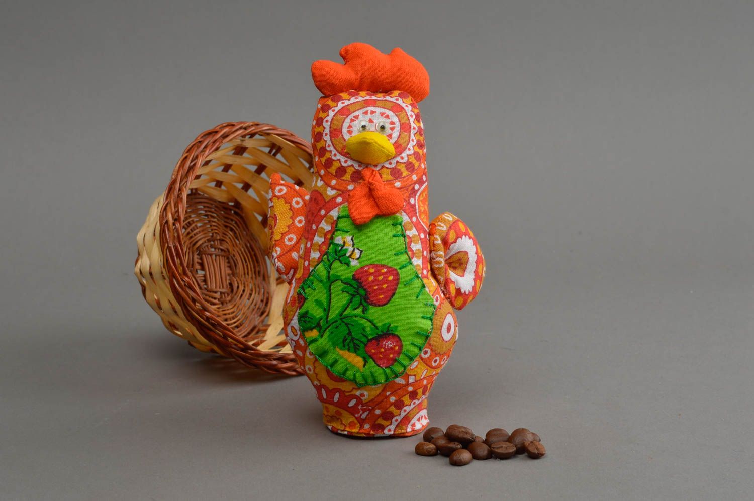 Peluche artesanal con forma de gallo juguete de niño regalo original    foto 1