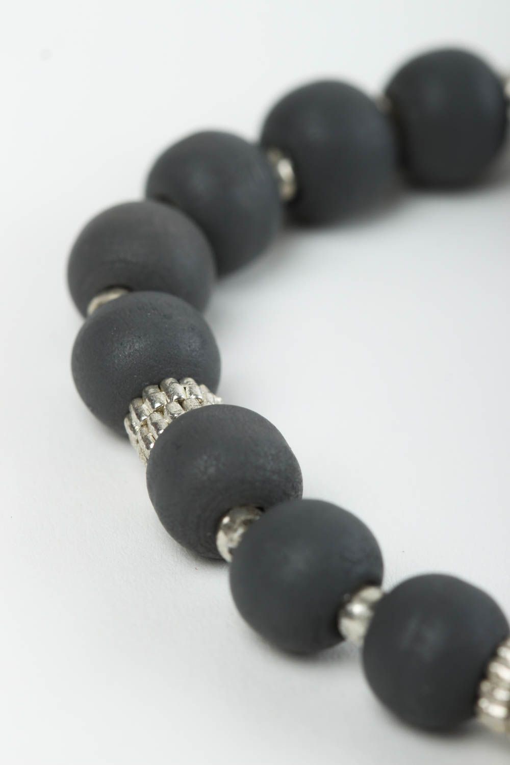 Handmade black wooden beads adjustable bracelet for girls photo 4