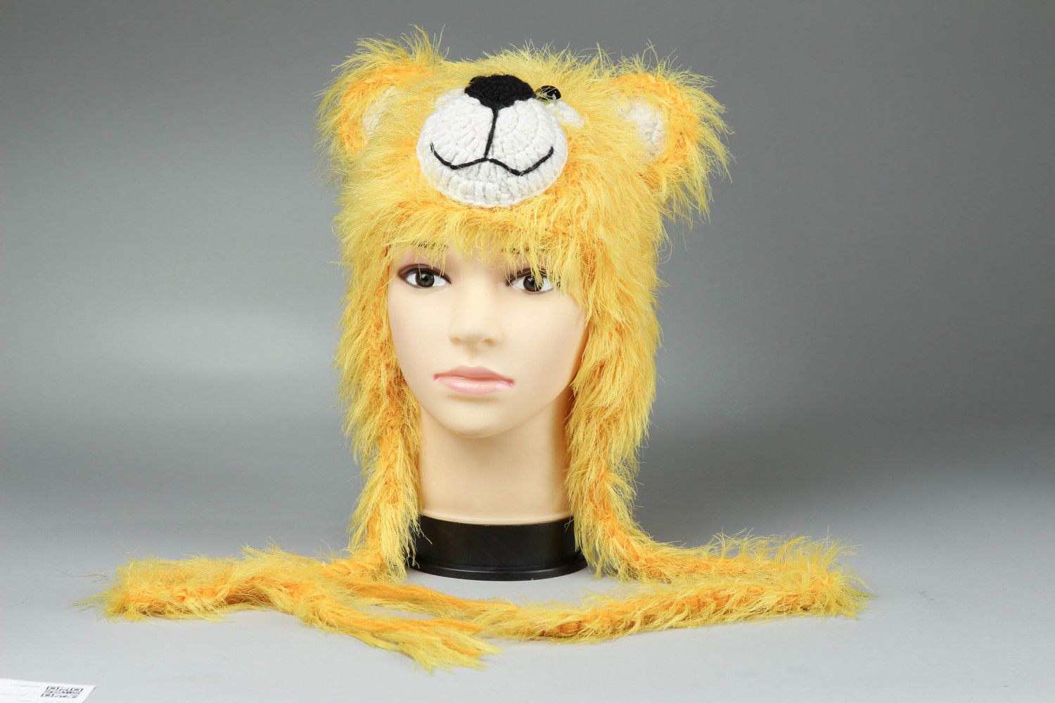 Knitted hat Yellow Bear photo 2