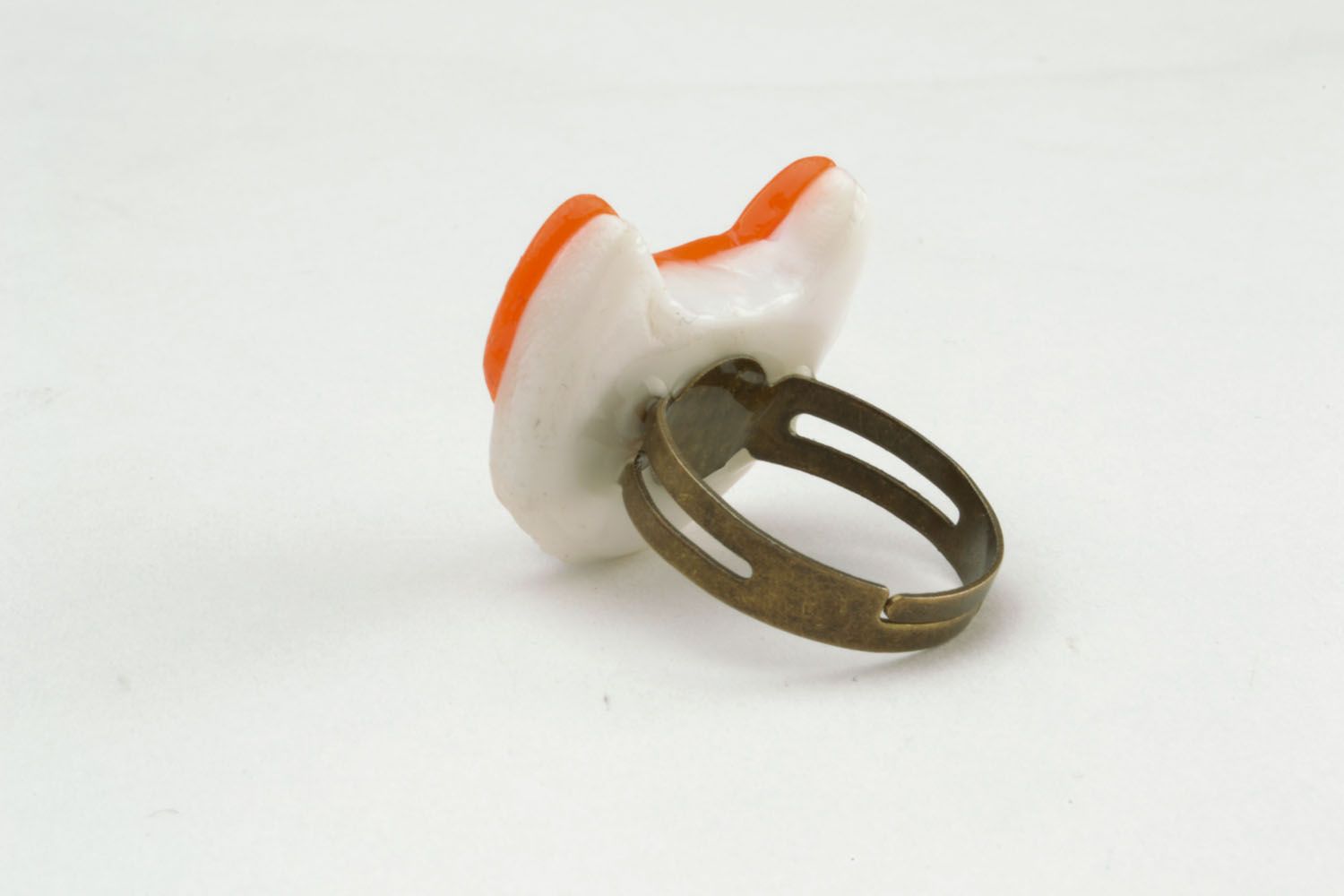 Перстень в виде лисенка из полимерной глины фото 4