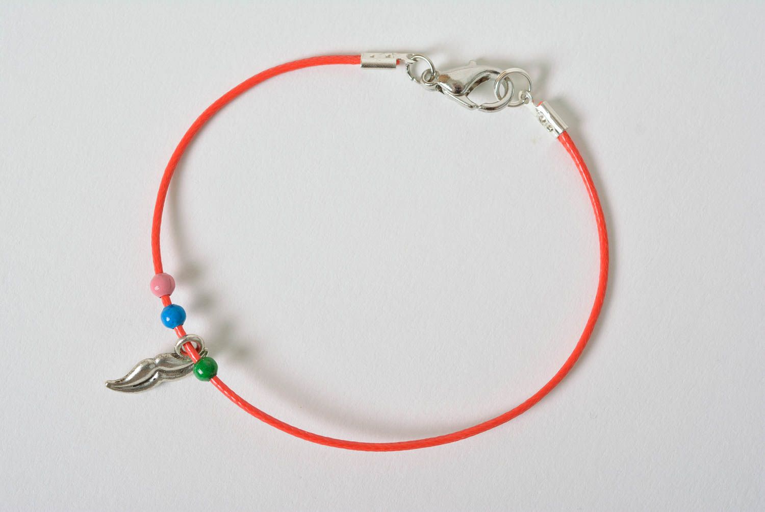 Handmade present for girls elegant accessory stylish bracelet red bracelet photo 5