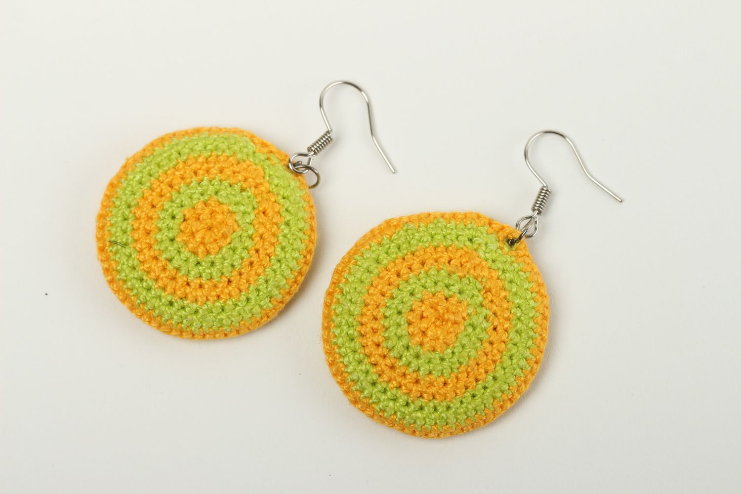 Handmade earings designer jewelry crocheted earrings unusual accessory photo 2