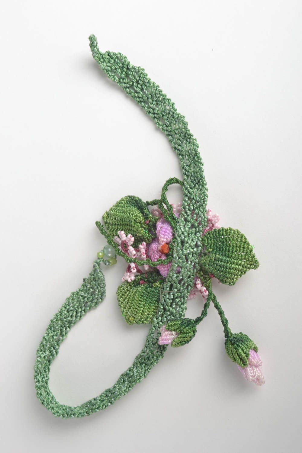 Flower jewelry handmade necklace macrame necklace fashion accessories gift ideas photo 3