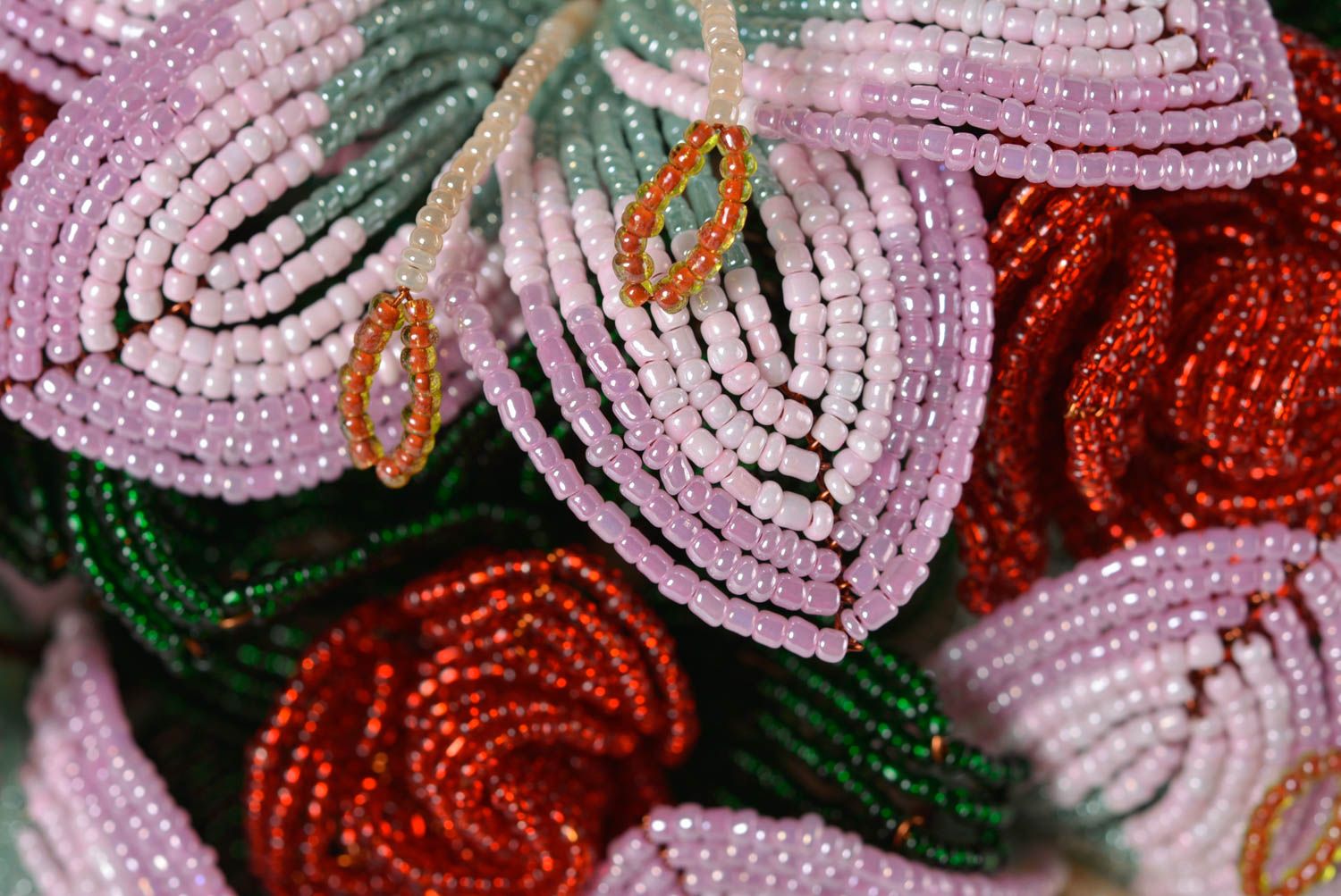 Handmade dekorativer Blumenstrauß aus Glasperlen für Haus Deko Lilien Geschenk foto 5