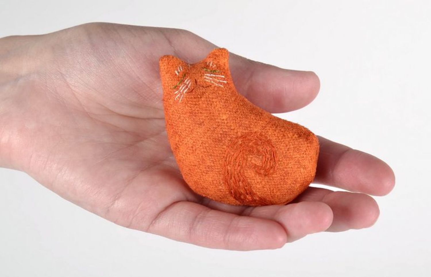 Spilla gatto rosso fatta a mano spilla piccola arancione decorazione vestiti
 foto 5