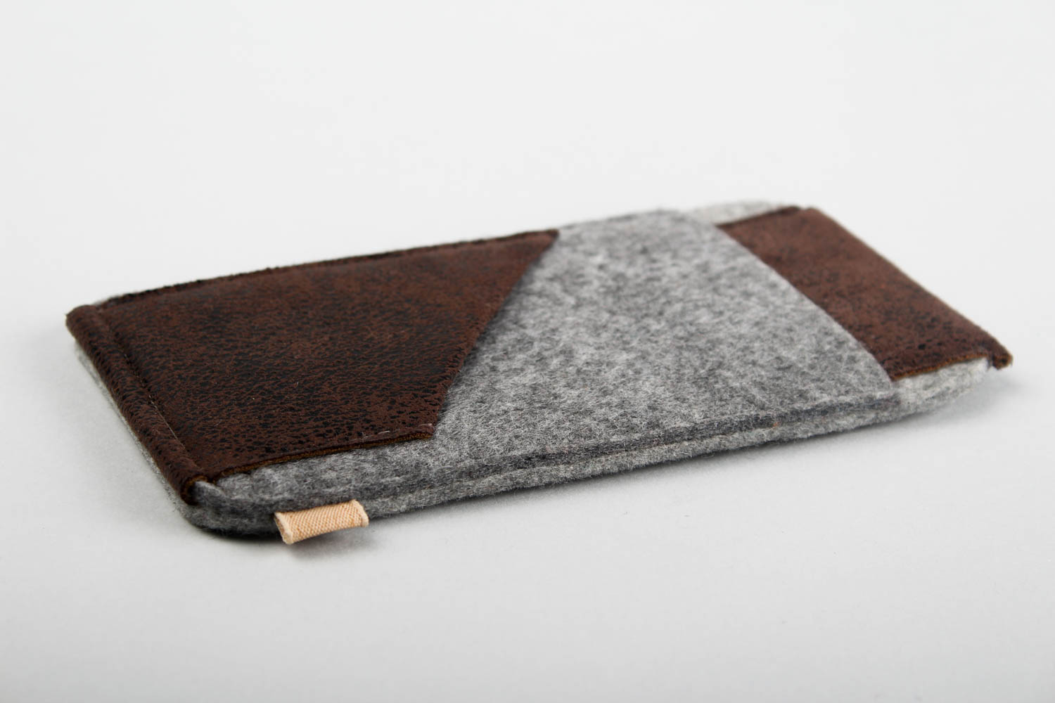 Handmade case for phone designer phone case felted case brown gadget case  photo 4