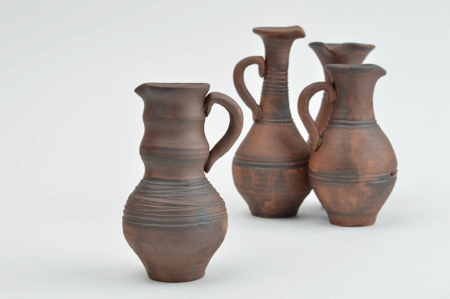 Set of 4 decorative small ceramic pitchers for home décor 0,8 lb photo 3