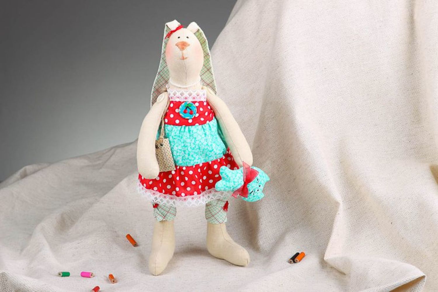 Tilde doll Hare with a toy photo 1