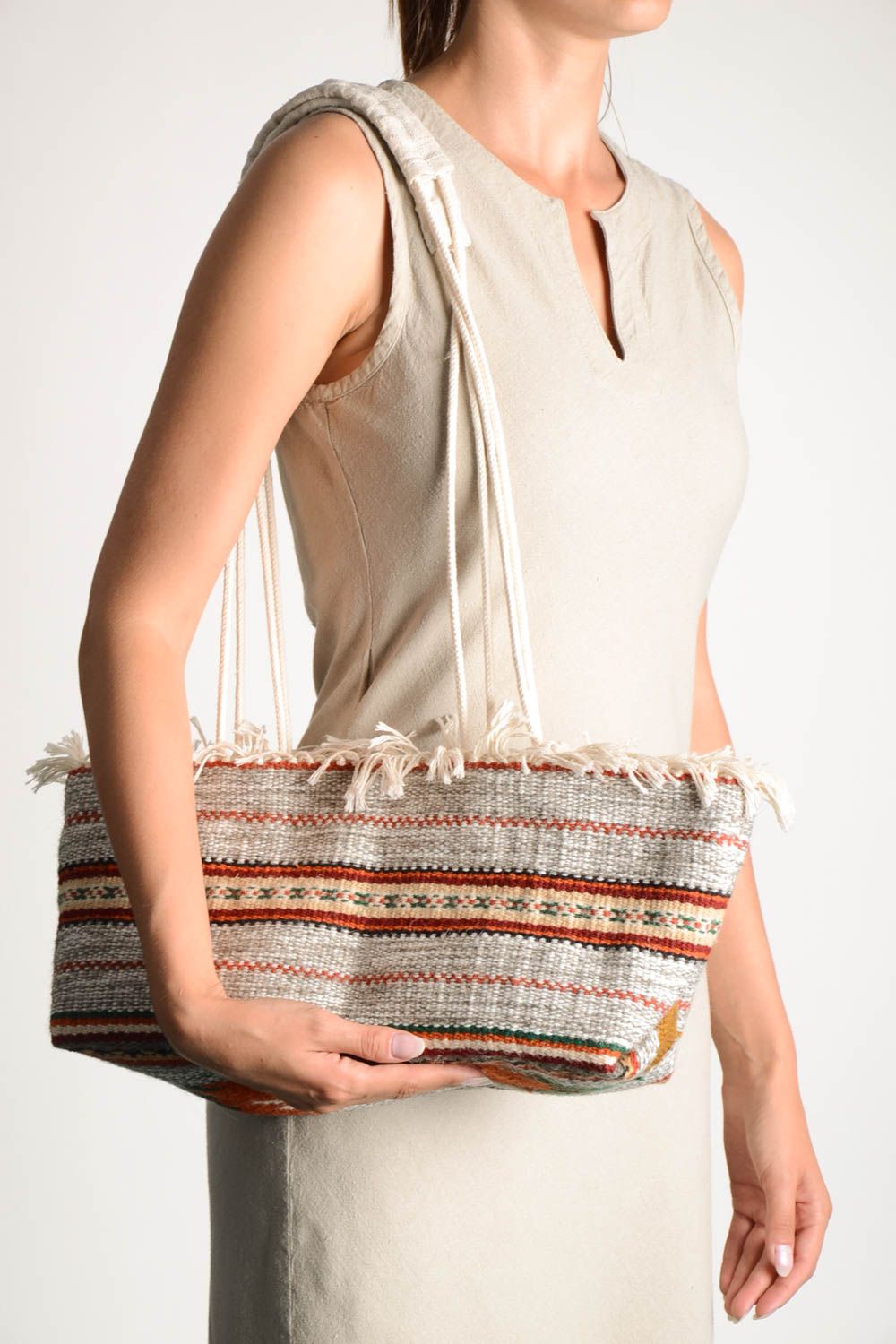 Ethnic bag linen bags with embroidery handmade summer bags shoulder bags photo 1