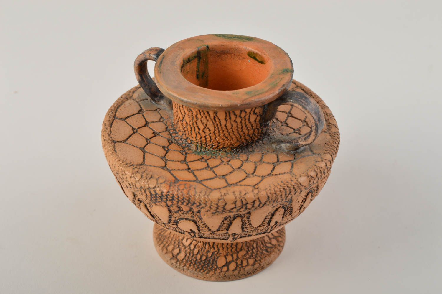 4 inches Roman-style amphora vase handmade home décor 0,6 lb photo 3