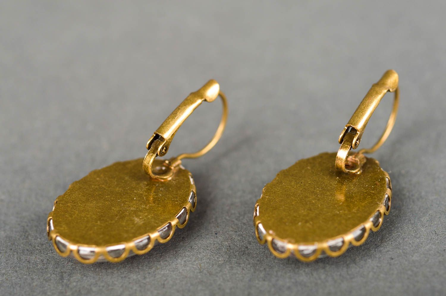Vintage earrings round-shaped handmade earrings fashion jewelry stylish jewelry photo 5