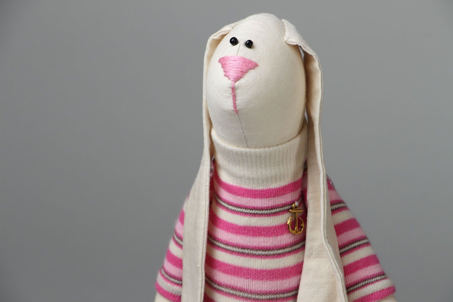 Textile handmade toy Bunny Sailor photo 2