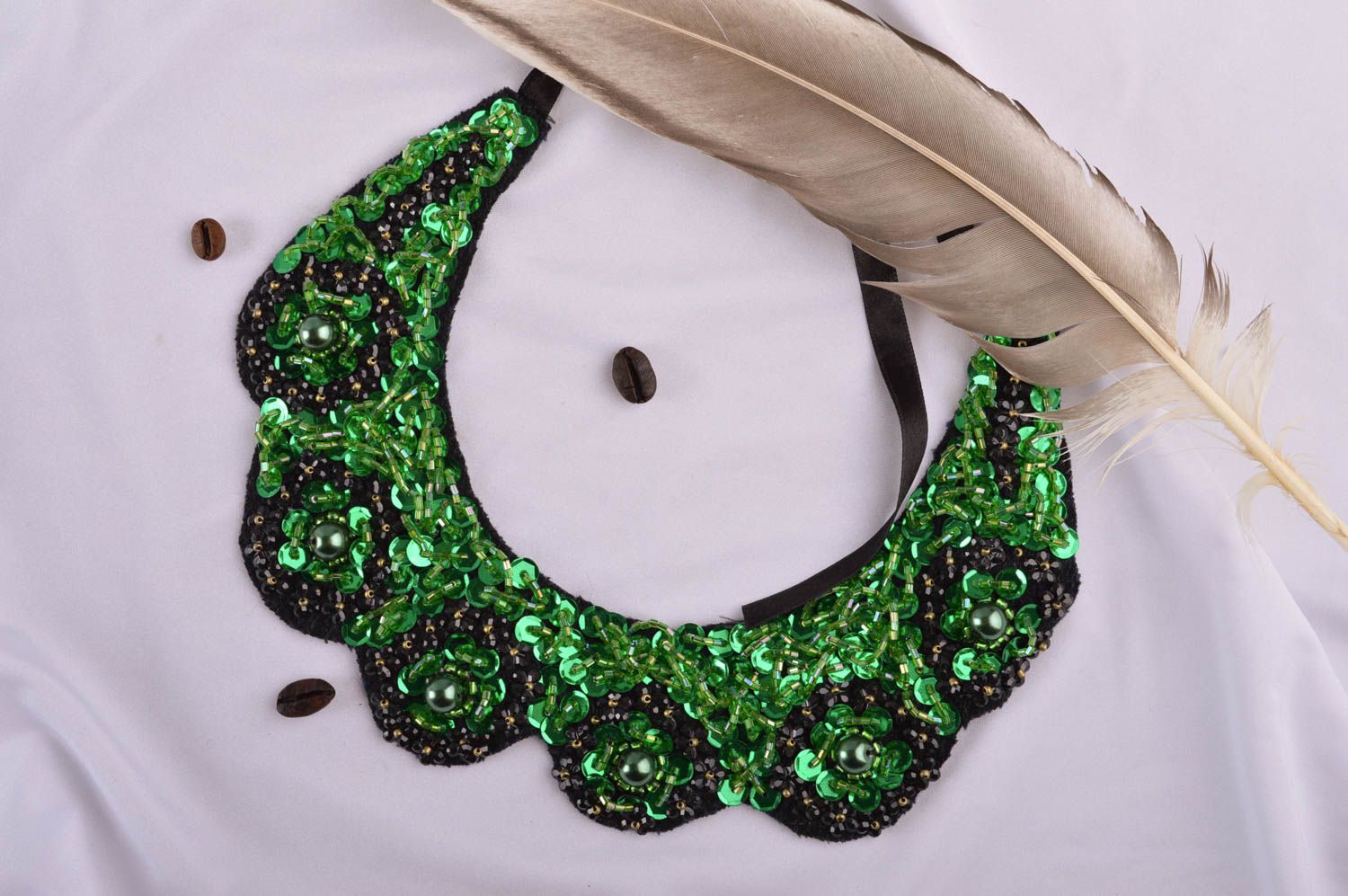 Handmade Schmuck Halskette abnehmbarer Kragen Accessoire für Frauen grün foto 1