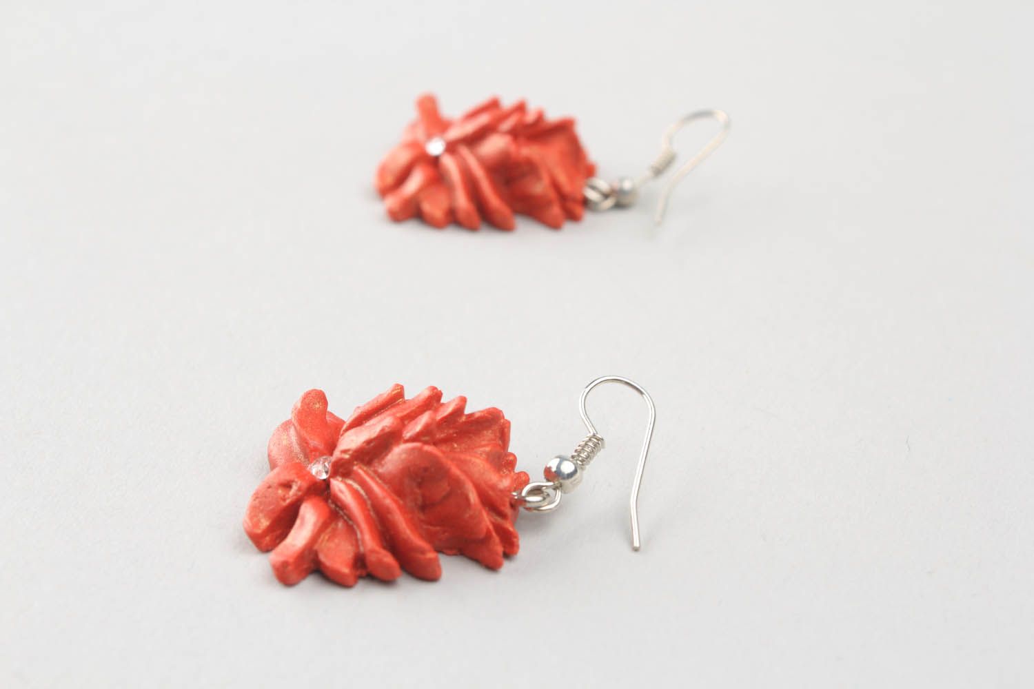 Earrings made ​​of polymer clay Corals photo 3
