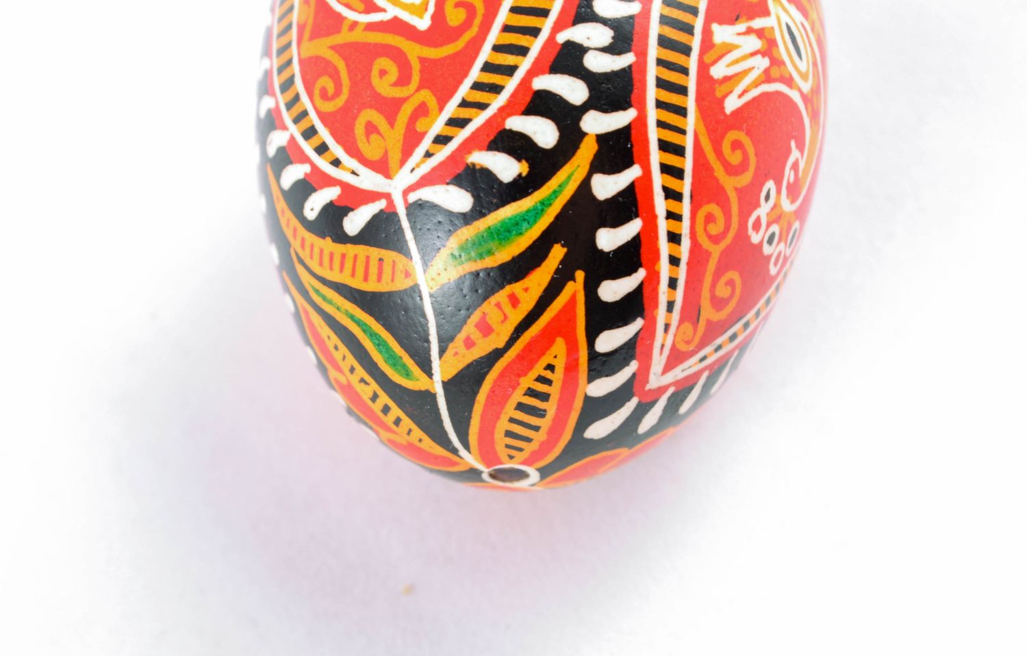 Painted Easter chicken egg with bird image photo 4