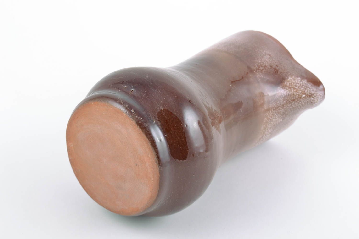 Jarro de barro esmaltado hecho a mano original esmaltado marrón bonito para casa foto 4