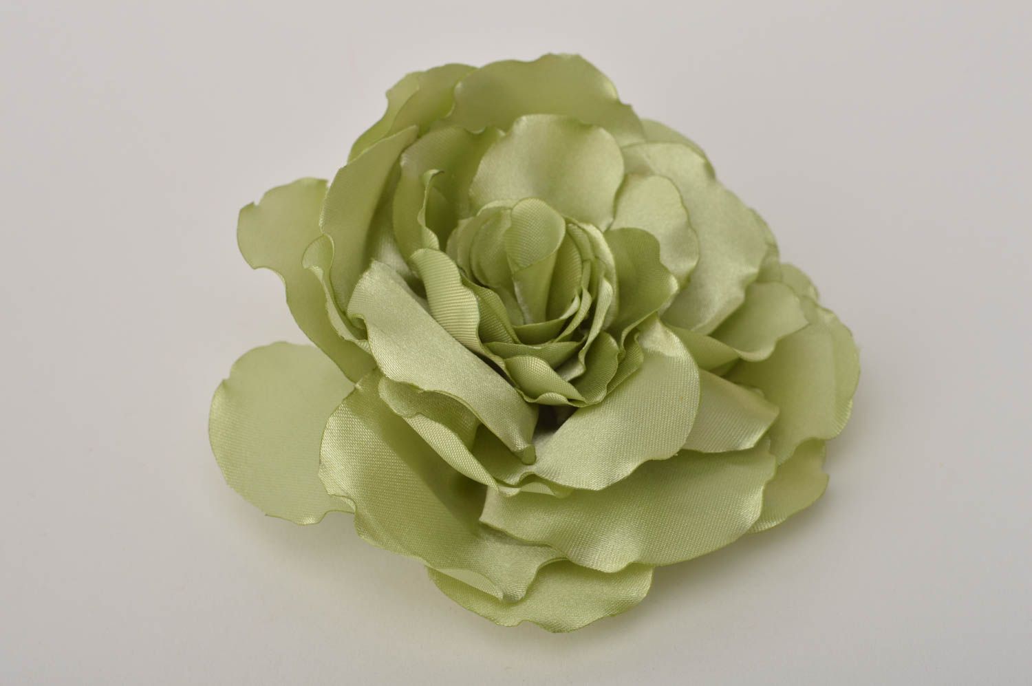 Украшение ручной работы заколка-брошь украшение трансформер Зеленая роза фото 5