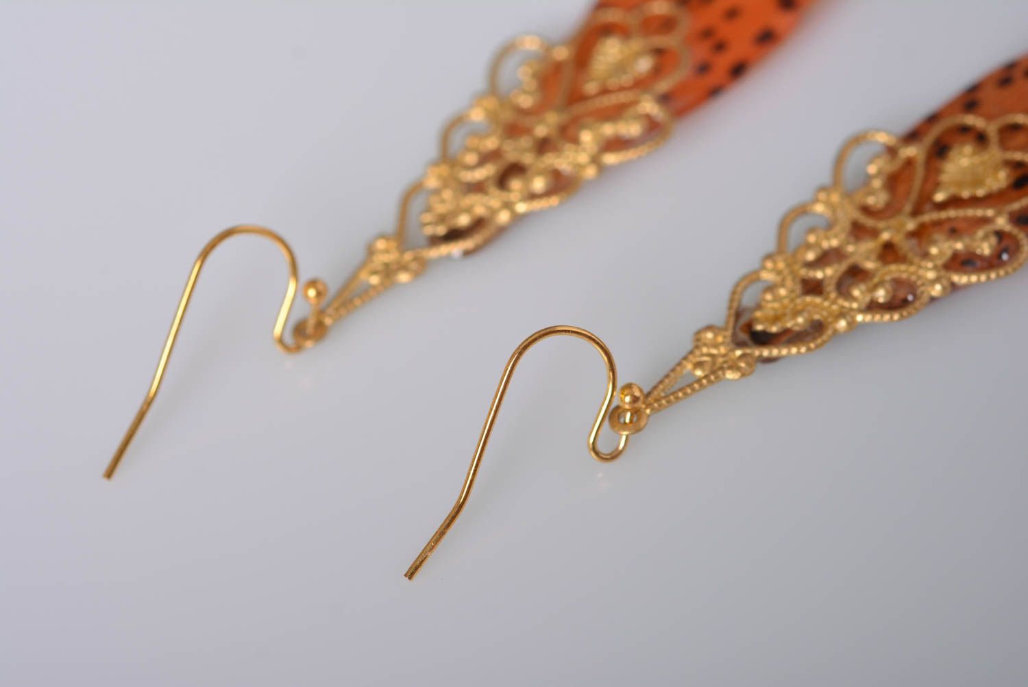 Handmade Modeschmuck Ohrringe Designer Schmuck Accessoire für Frauen Tigerlilien foto 2