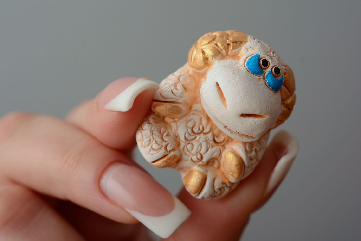 Figurine en céramique faite main Mouton photo 3