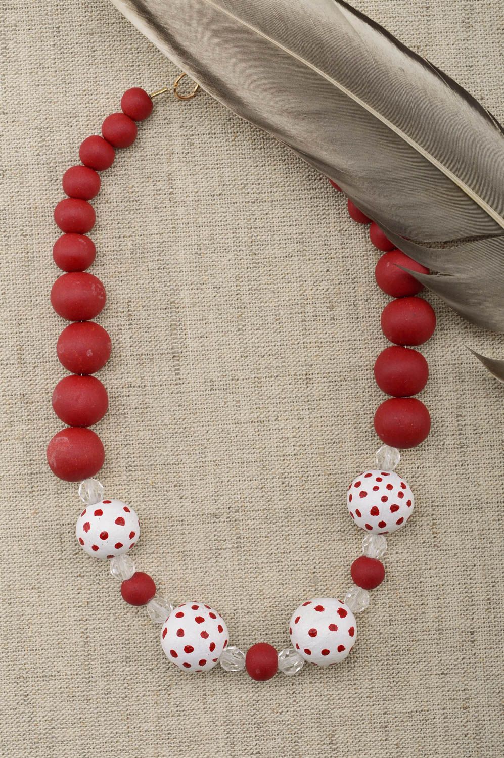 Stylish handmade bead necklace plastic ball necklace polymer clay ideas photo 1