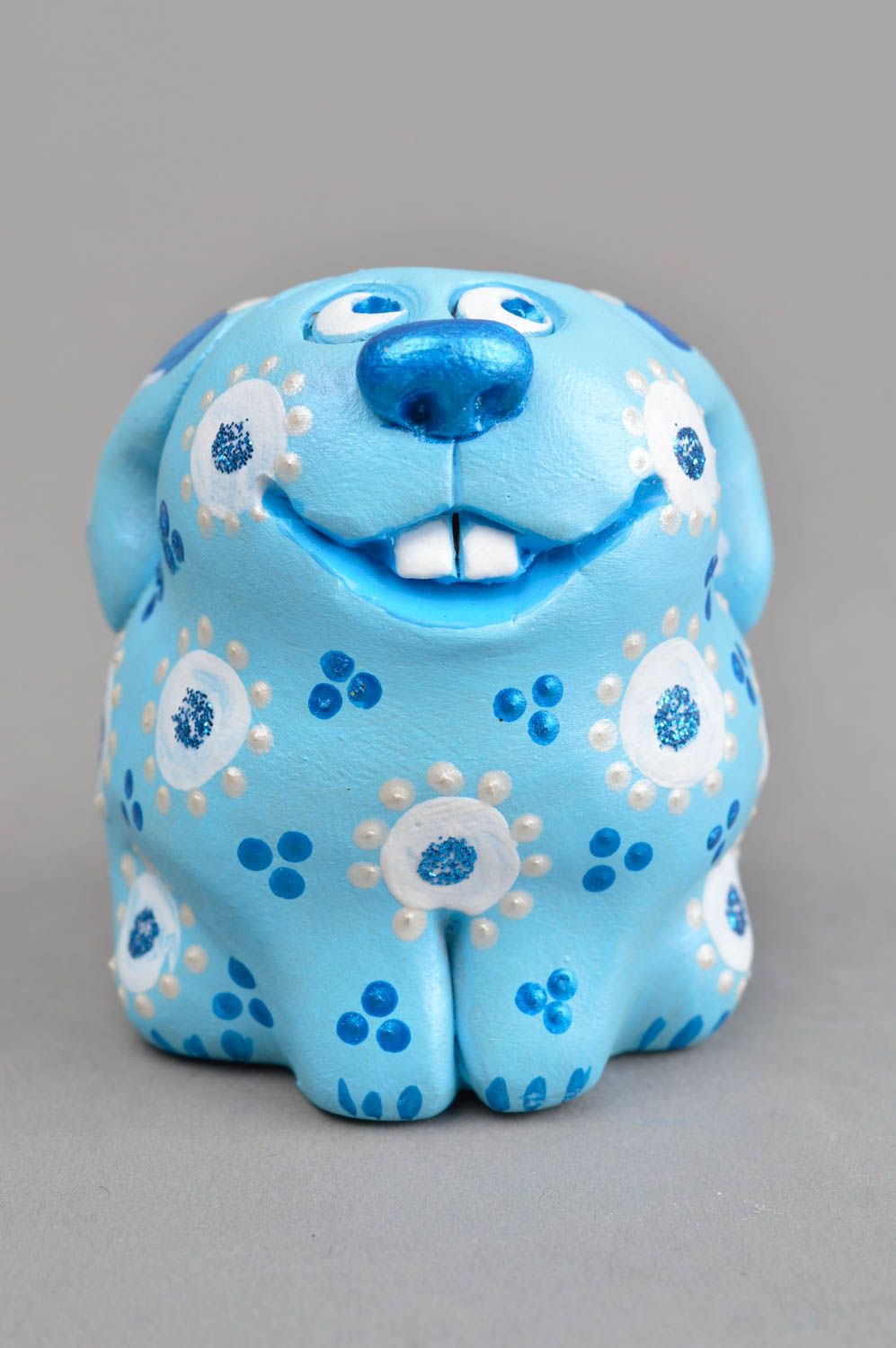 Керамика ручной работы заяц голубой свистулька из глины керамическая свистулька фото 2