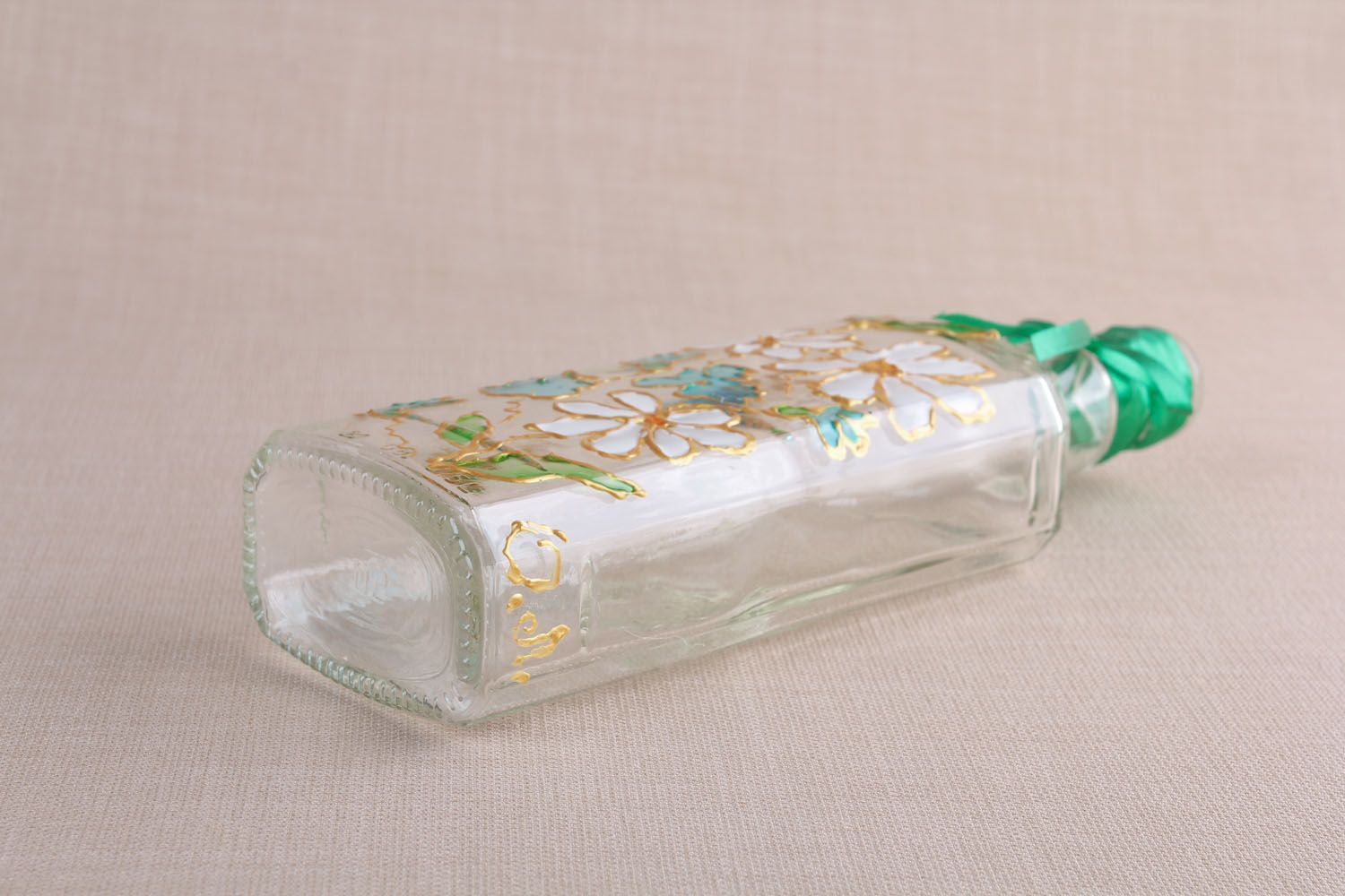 Dekorative Glasflasche mit Pfropfen foto 4