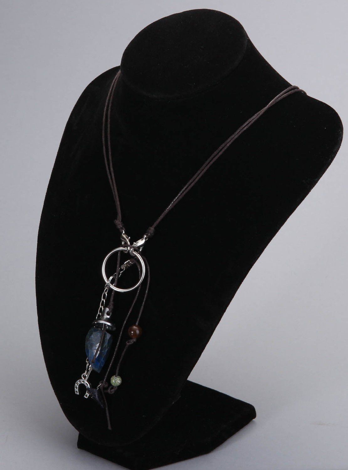 Necklace with lazurite, serpentine & aventurine photo 4