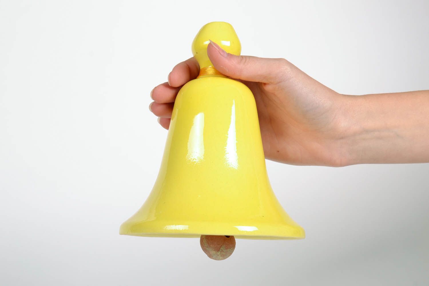 Yellow ceramic bell  photo 2