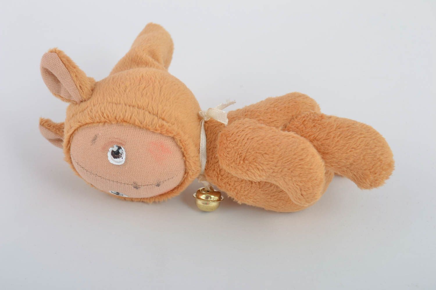 Jouet enfant fait main Peluche en tissu Cadeau original en viscose marron photo 5