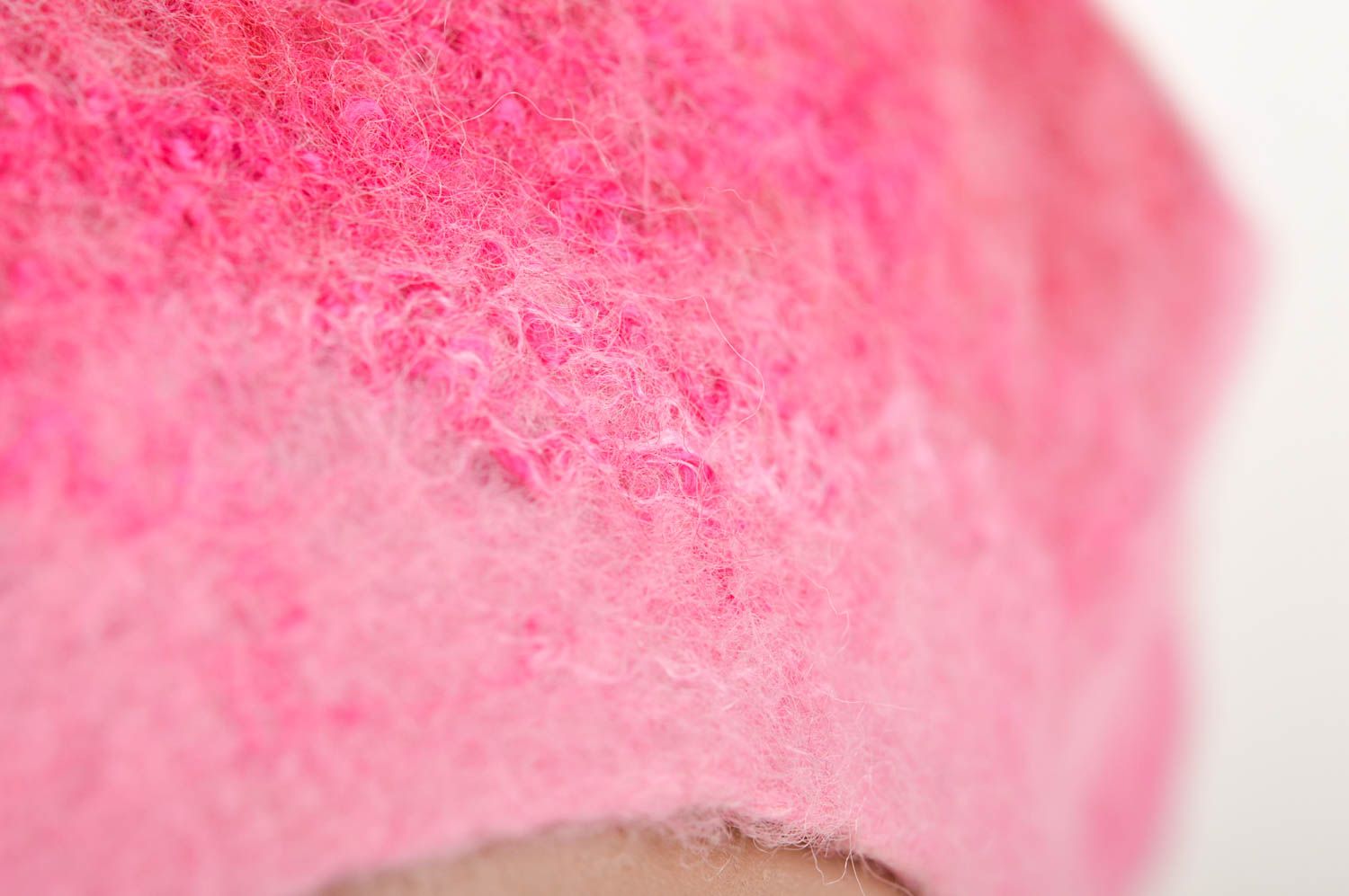 Валяный берет ручной работы красивый женский головной убор теплый берет розовый фото 4