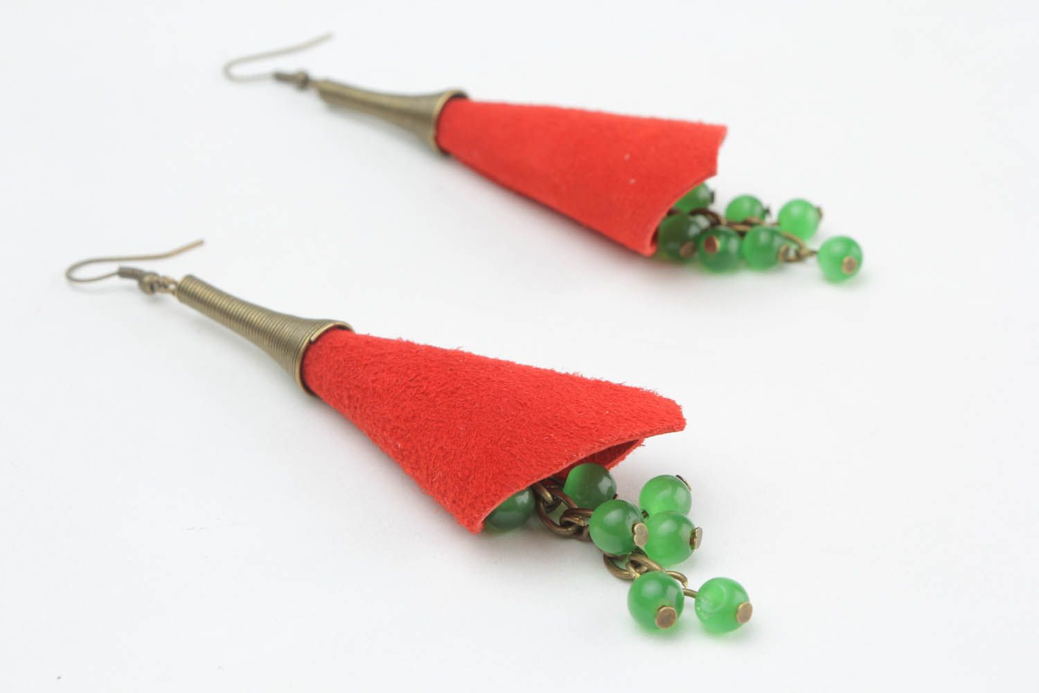 Bright leather earrings photo 4