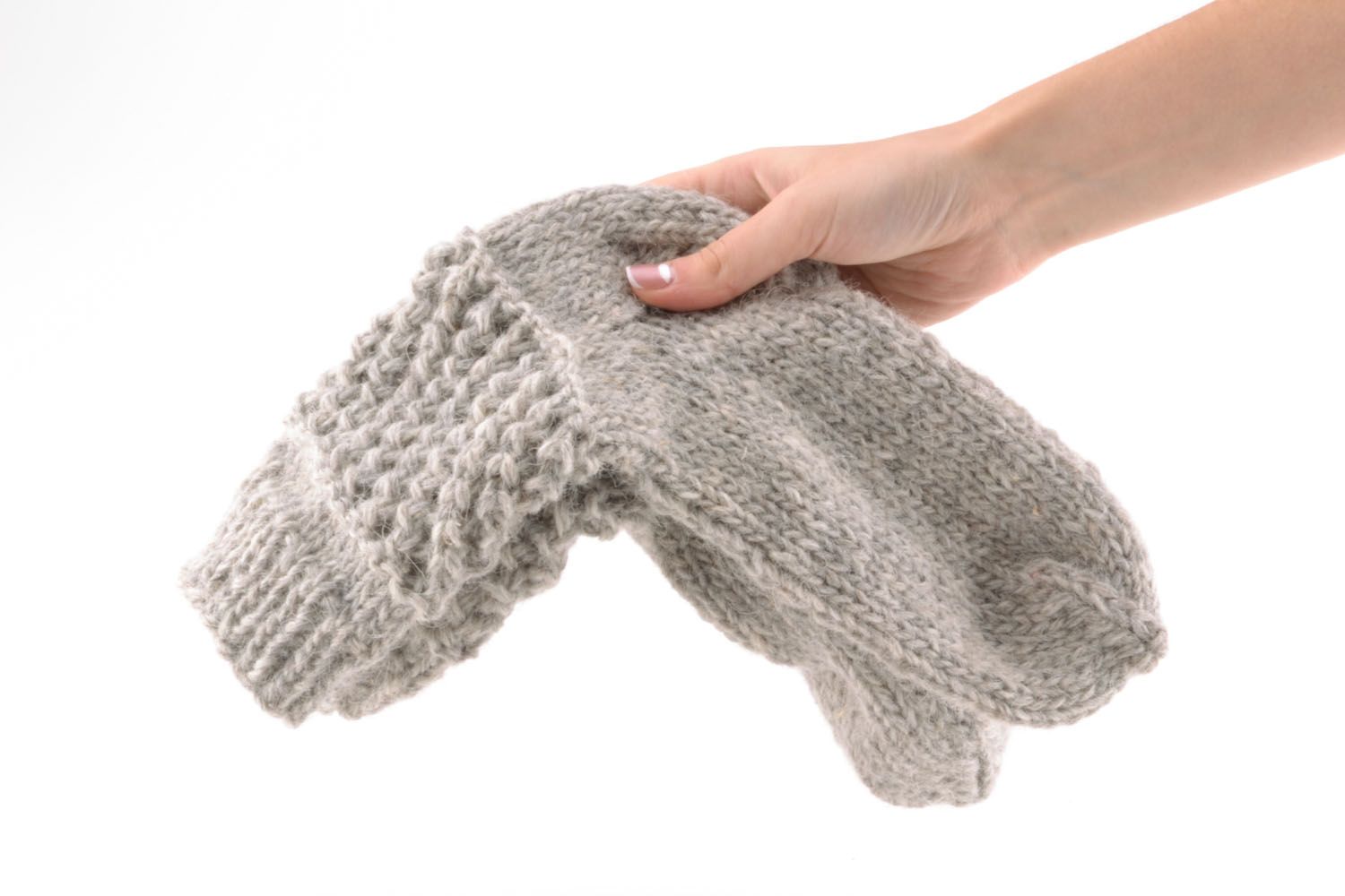 Calzini di lana per donna fatti a mano abbigliamento da donna calzini grigi
 foto 5