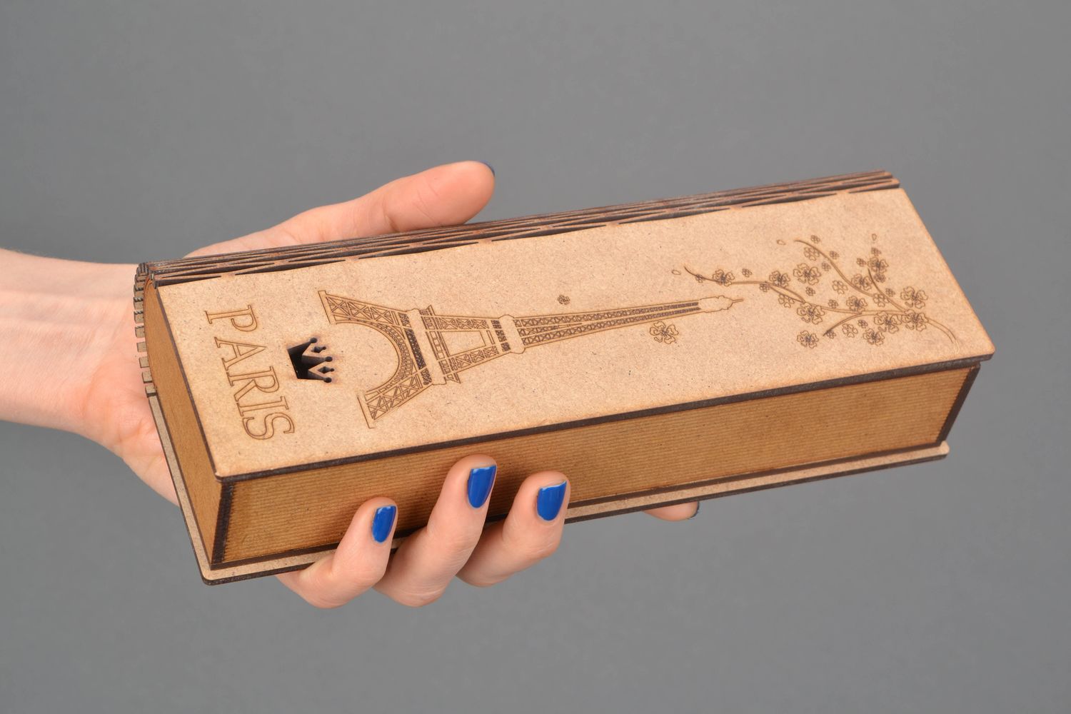 Boîte plumier pour stylos en bois à décorer en forme de livre photo 2