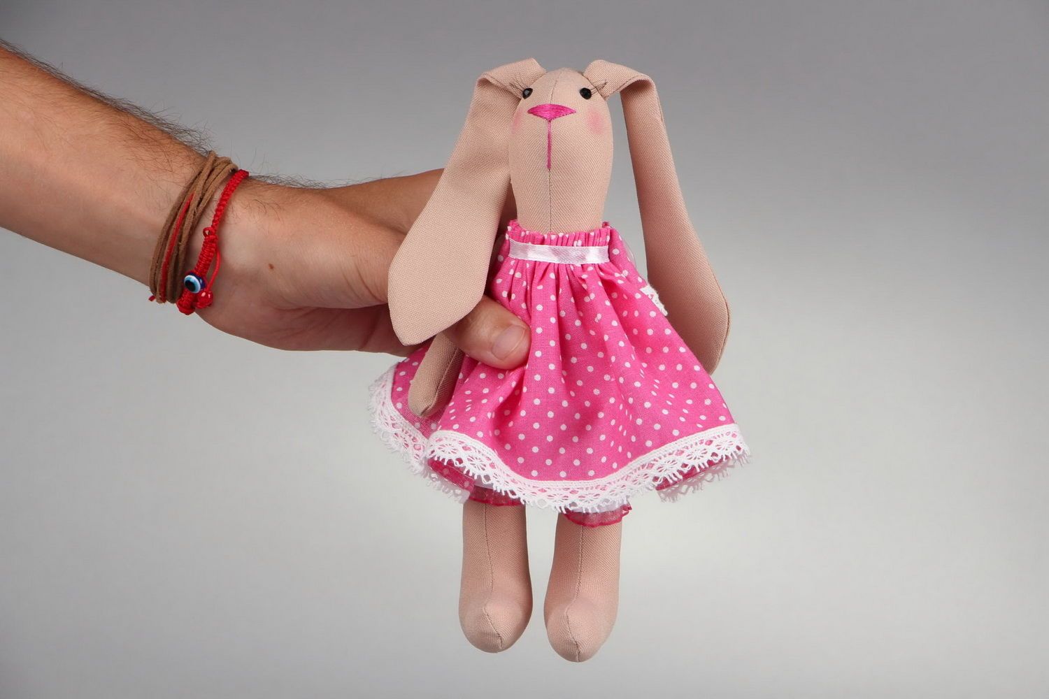 Tilda doll Girl hare in pink dress photo 5