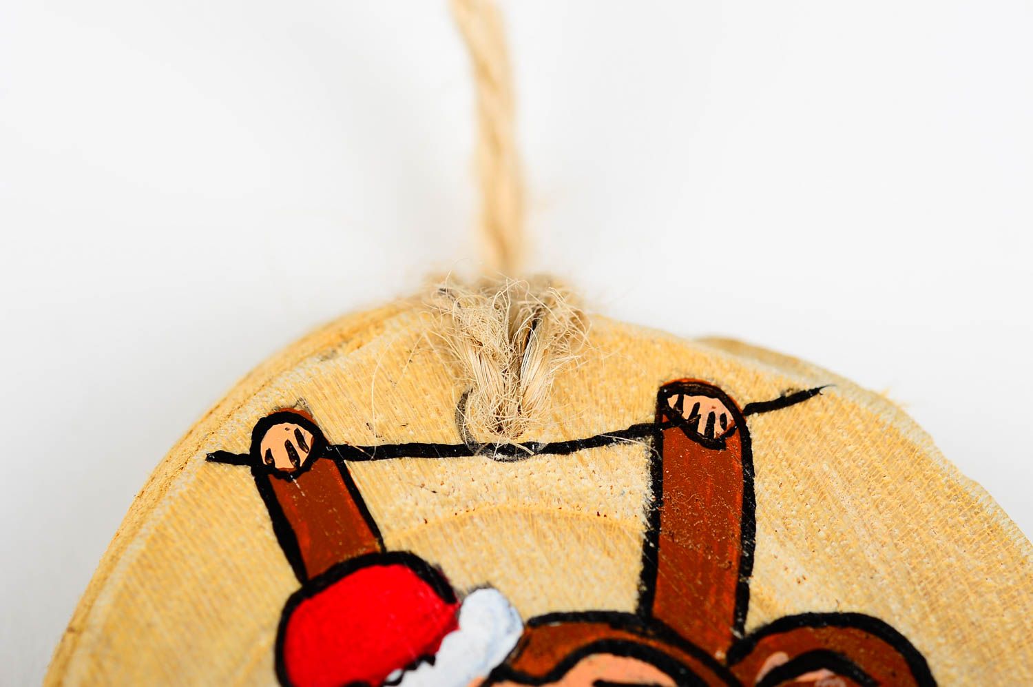 Игрушка на елку handmade декор для дома игрушка из дерева с обезьянкой фото 5