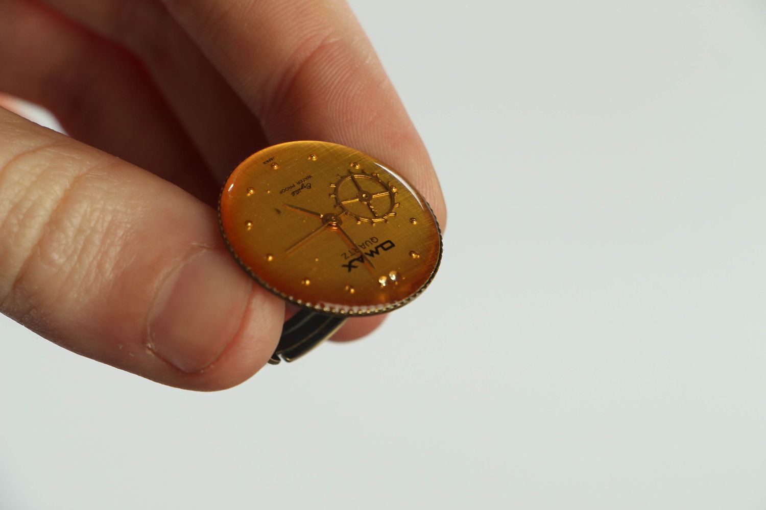 Handmade ring with clockwork mechanism photo 4
