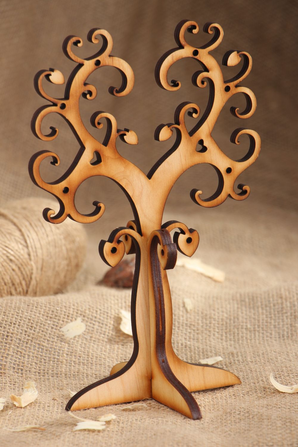 Plywood craft blank for jewelry hanger Tree photo 5