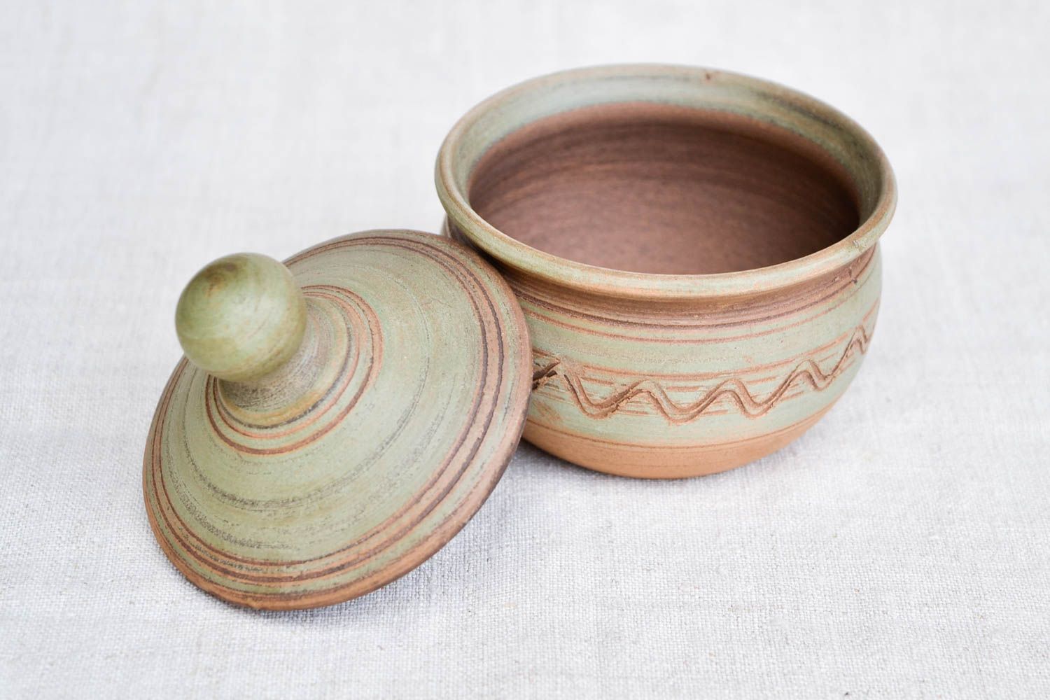Handmade ceramic salt cellar beautiful ethnic kitchenware stylish present photo 3